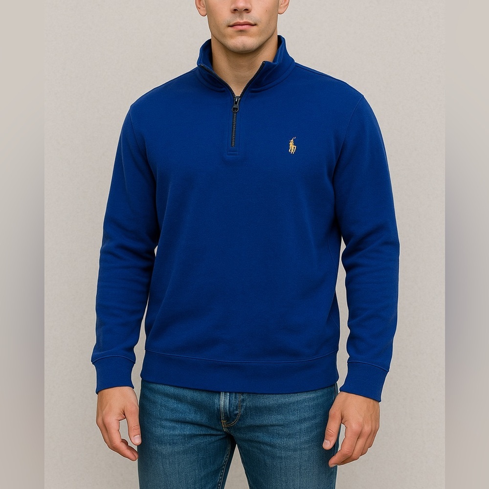 Polo Ralph Lauren Quarter Zip Pullover – Royal Blue Estate Rib – Size XL